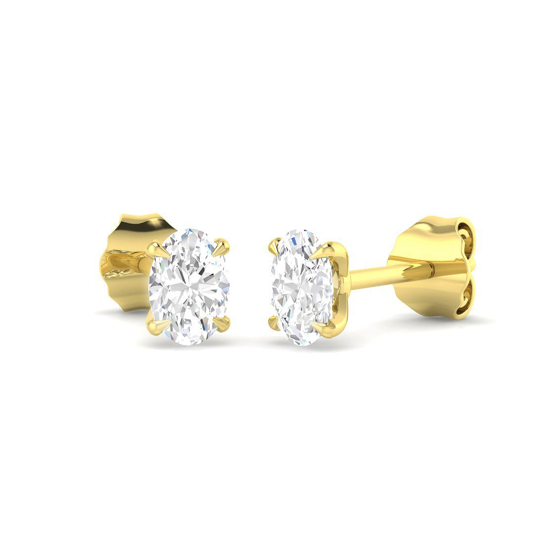 9ct Yellow Gold 0.54ct Laboratory Grown CVD Earrings