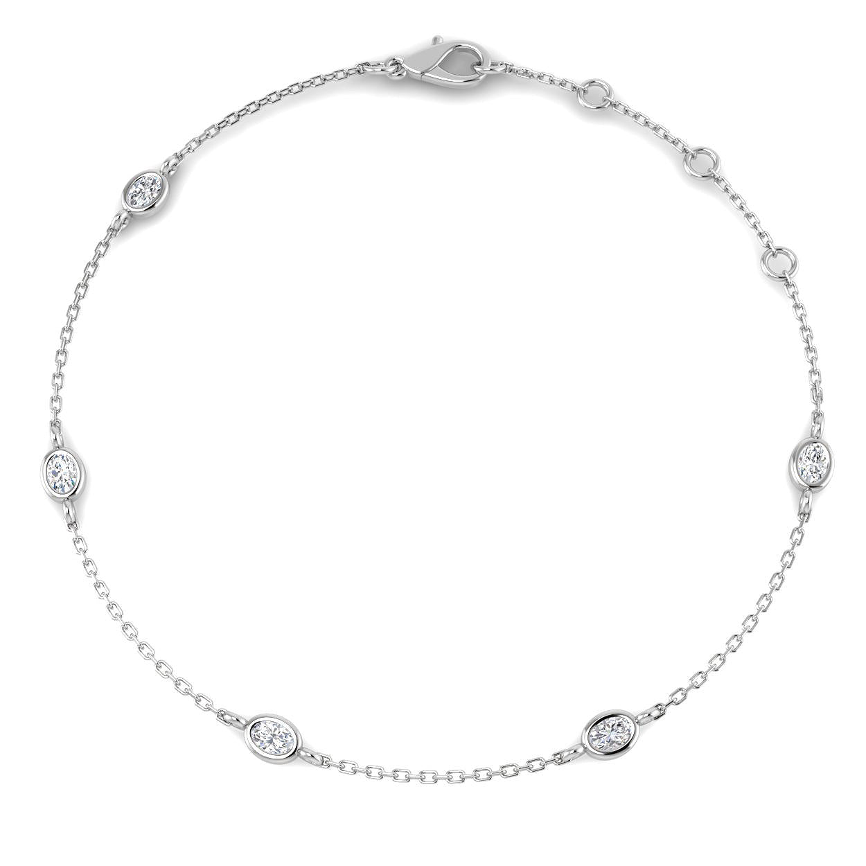 9ct White Gold 0.26ct Laboratory Grown CVD Bracelet