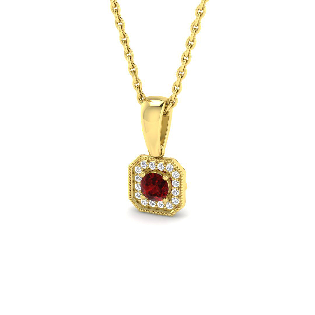 9ct Yellow Gold 0.18ct Ruby Pendant