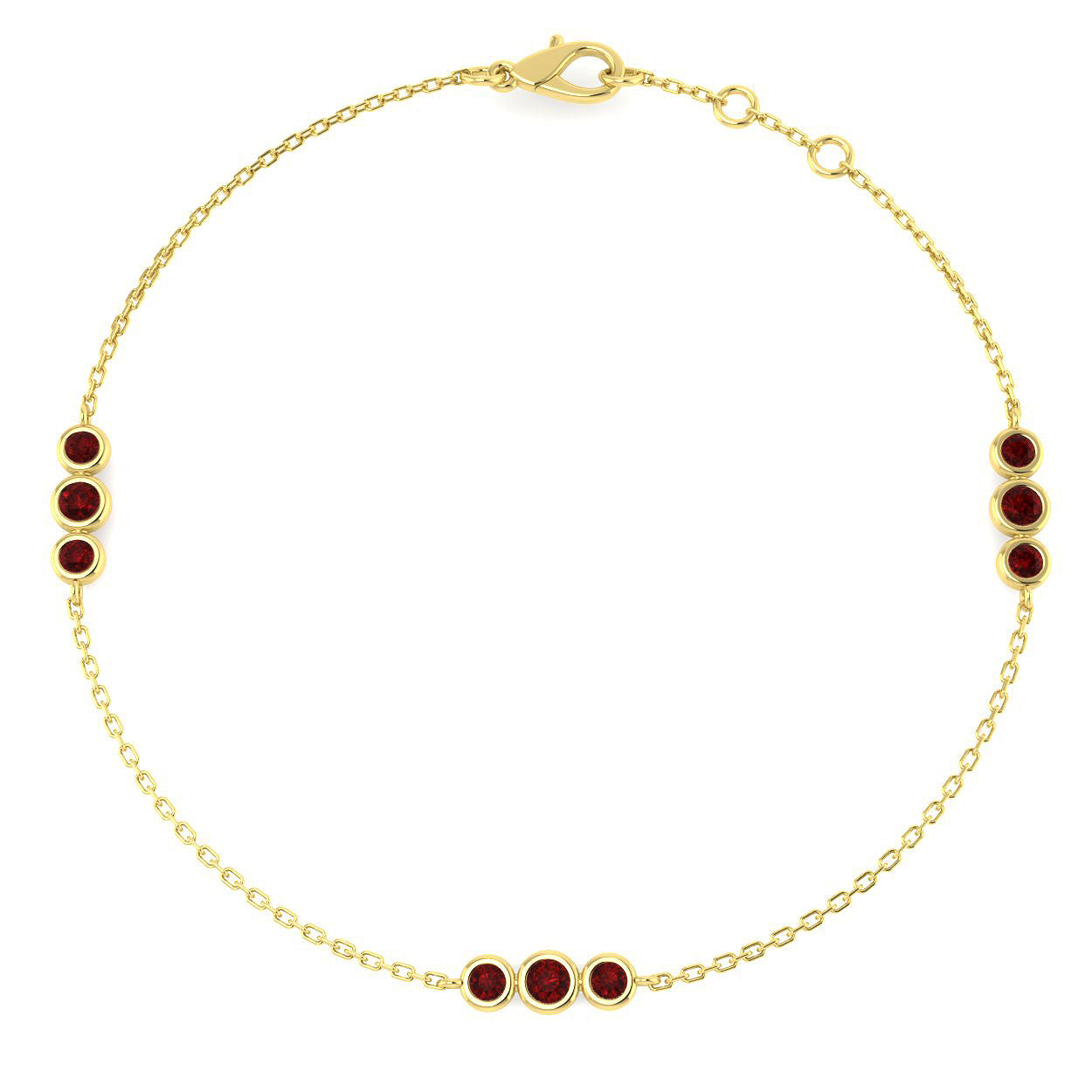 9ct Yellow Gold 0.44ct Ruby Bracelet