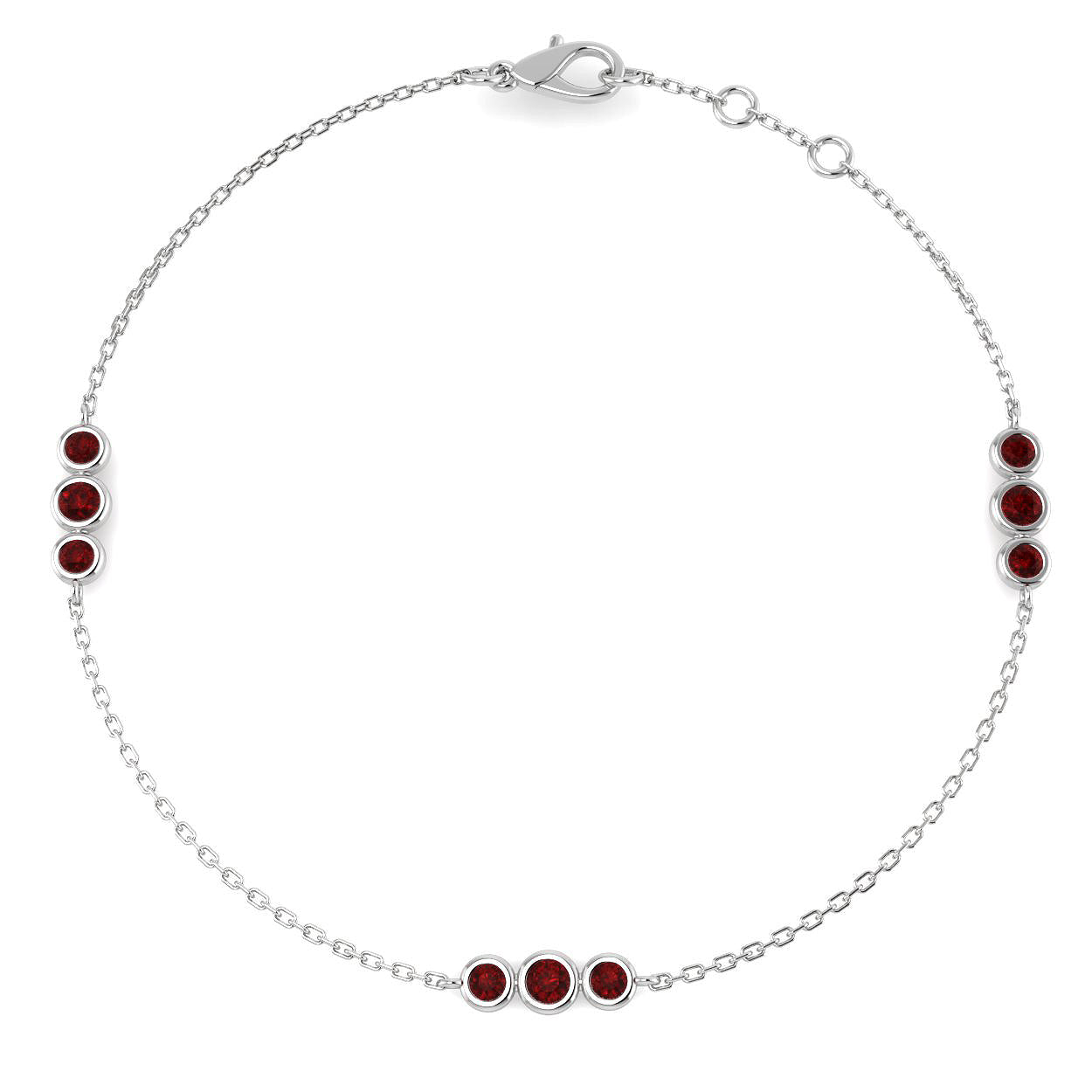9ct White Gold 0.44ct Ruby Bracelet