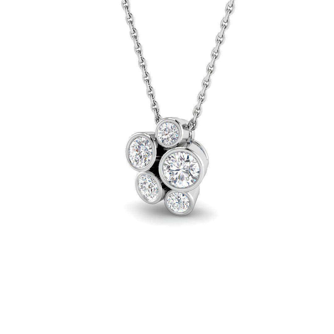 9ct White Gold 0.47ct Laboratory Grown CVD Pendant
