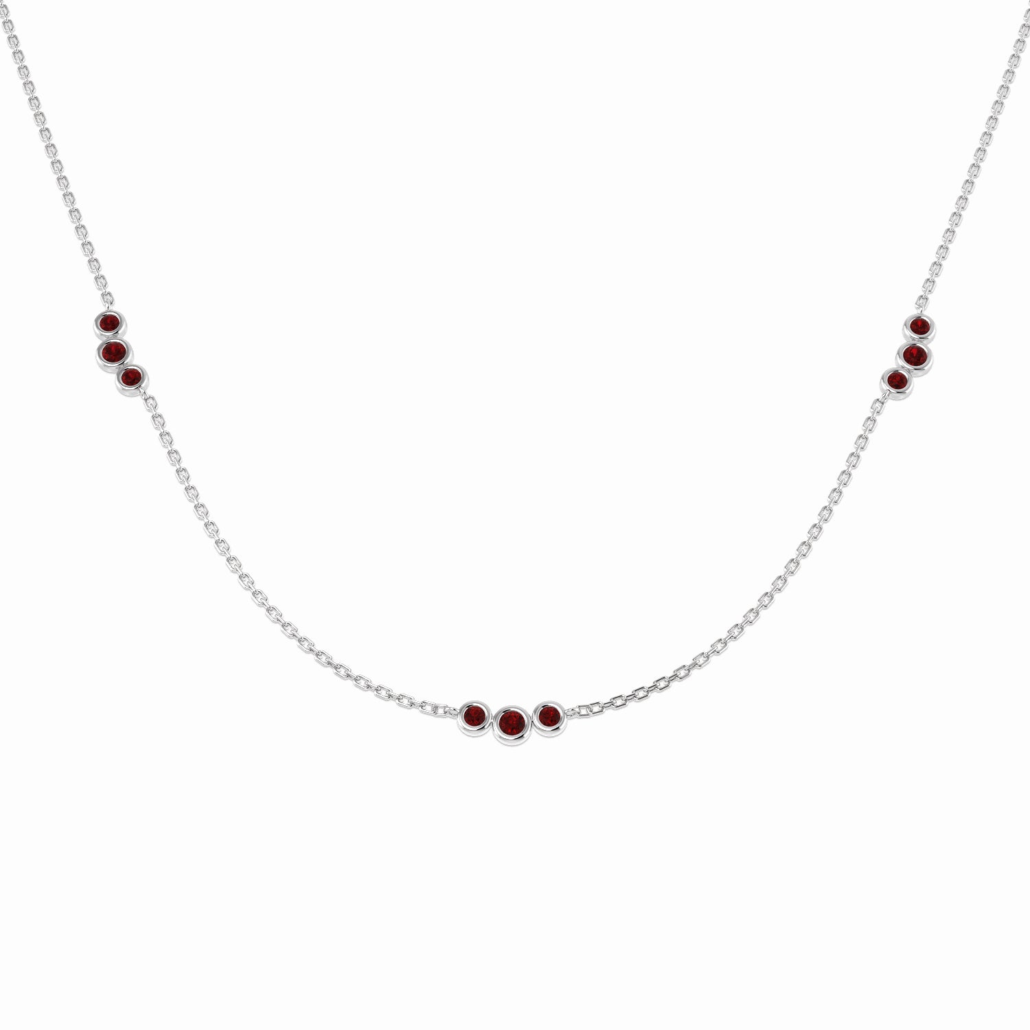 9ct White Gold 0.69ct Ruby Necklace