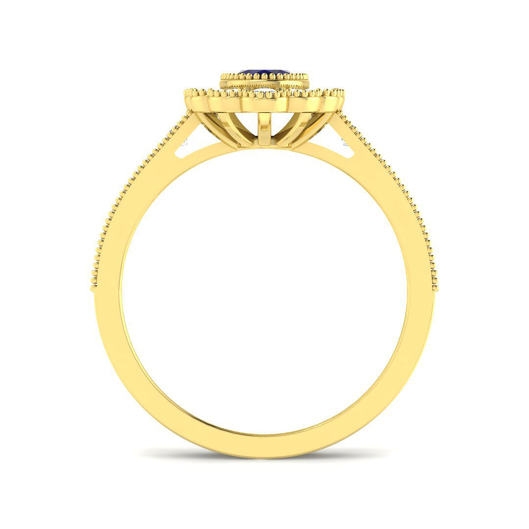 9ct Yellow Gold 1.26ct Blue Sapphire Ring