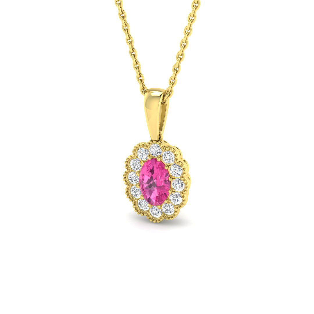 9ct Yellow Gold 0.70ct Pink Sapphire Pendant