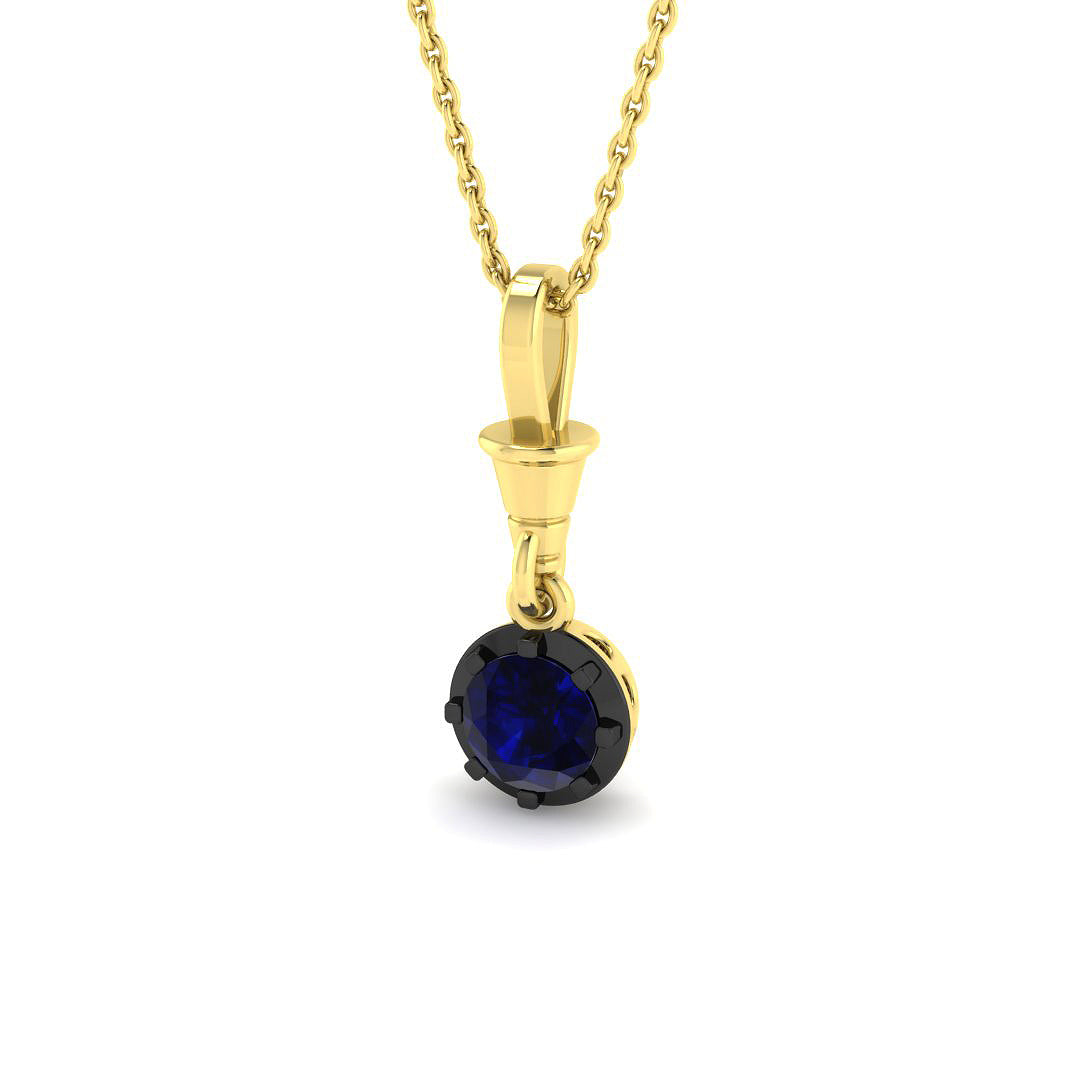 9ct Yellow Gold 0.92ct Blue Sapphire Pendant