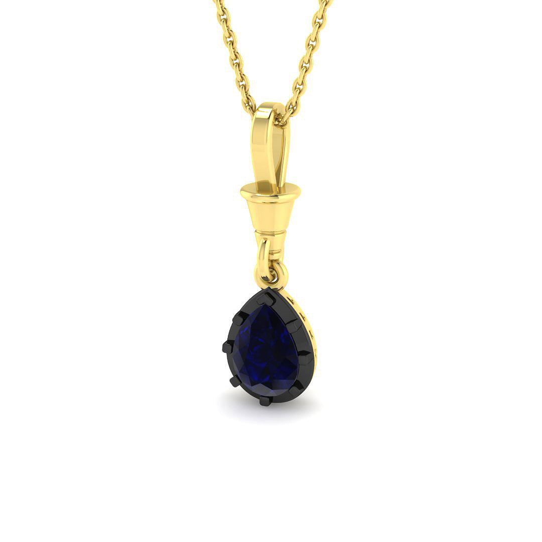 9ct Yellow Gold 0.77ct Blue Sapphire Pendant