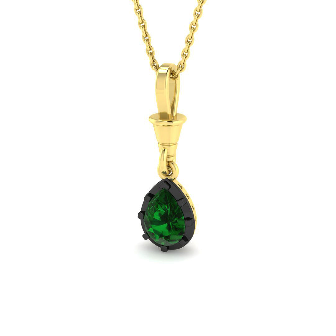 9ct Yellow Gold 0.57ct Emerald Pendant