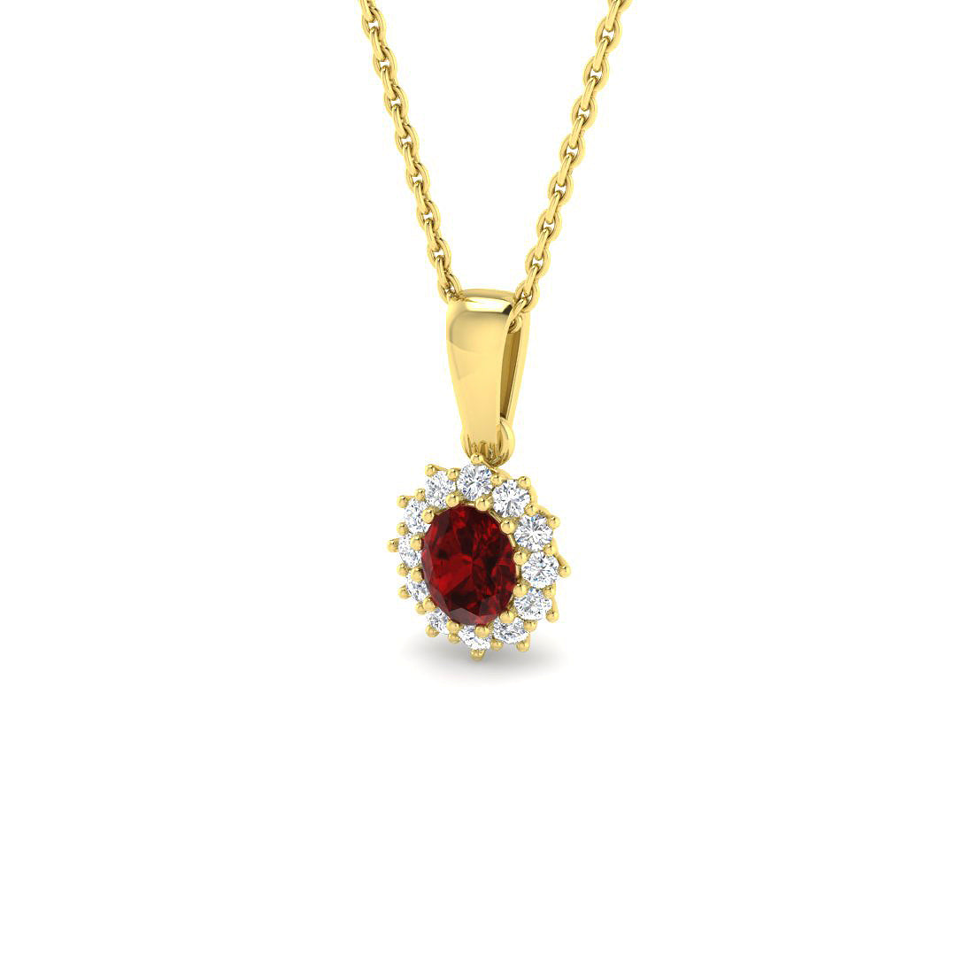 9ct Yellow Gold 0.70ct Ruby Pendant