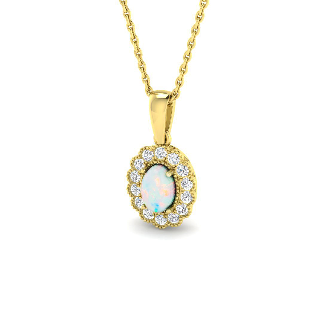 9ct Yellow Gold 0.49ct Opal Pendant