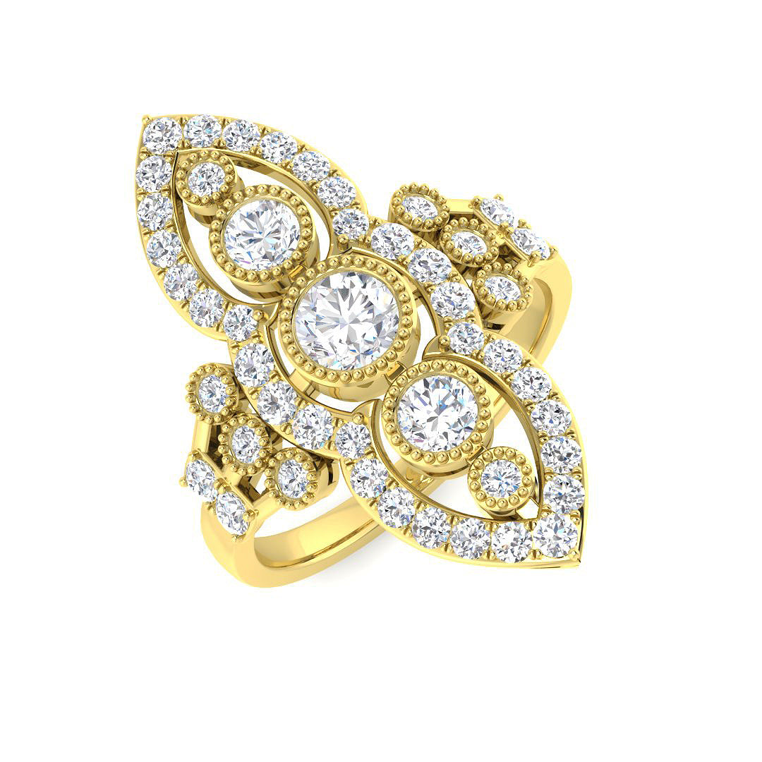 9ct Yellow Gold 1.17ct Laboratory Grown Cvd Old Cut Ring