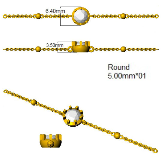 9ct Yellow Gold 0.50ct Laboratory Grown CVD Bracelet