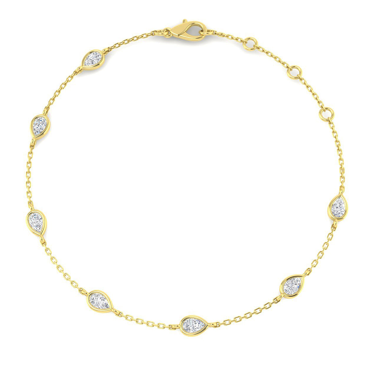 9ct Yellow Gold 0.66ct Laboratory Grown CVD Bracelet