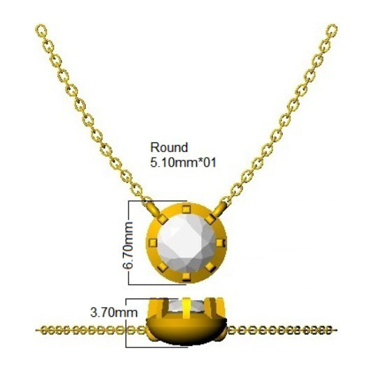 9ct Yellow Gold 0.52ct Laboratory Grown CVD Necklace