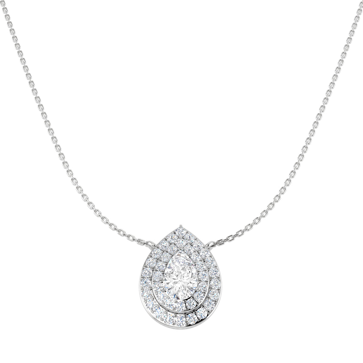 9ct White Gold 0.92ct Laboratory Grown CVD Necklace