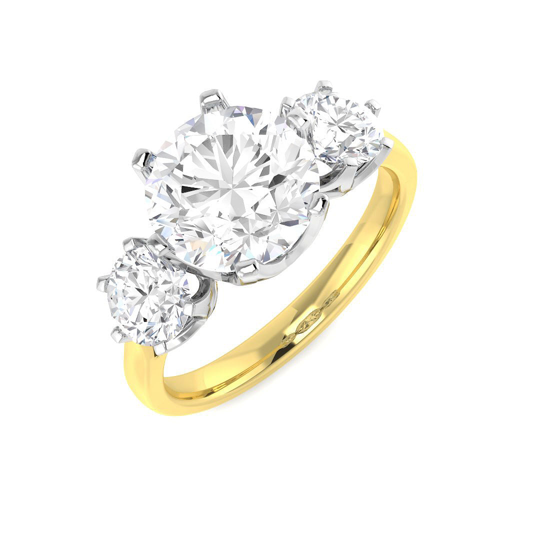 9ct Two-Tone Gold 2.95ct E VVS2 Laboratory Grown Cvd Old Cut Ring