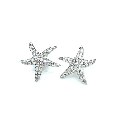 Starfish White Gold Earring
