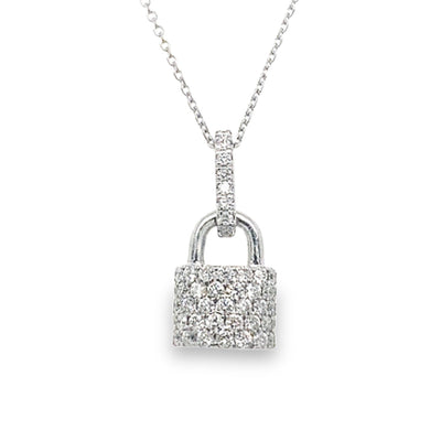 0.75ct Diamond Padlock Pendant