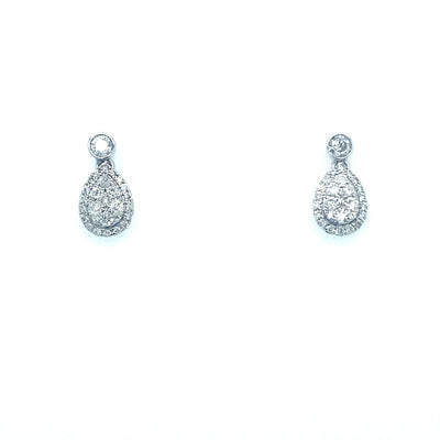 Pear Shape Diamond Cluster Earrings