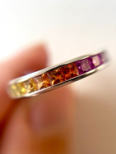 Rainbow Sapphire Eternity Ring 🌈✨