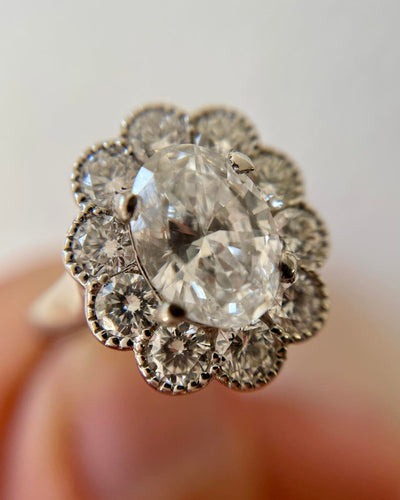 🌼💎 1.50ct Diamond Flower Cluster Ring 💎🌼