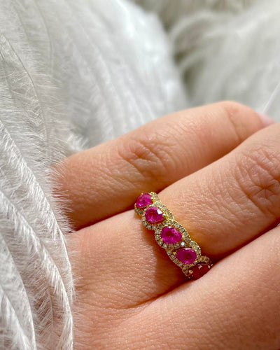5 stone Ruby and Diamond ring