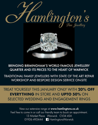 20% Off on Everything on Store and 50% Off on Selected Rings at Hamlington's