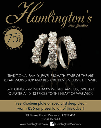 Free Rhodium Plate or Specialist Deep Clean Offer at Hamlington's