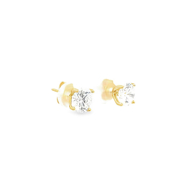 3.04ct Total Lab Grown Diamond Round Brilliant Cut Diamond Studs Set In 18ct Yellow Gold