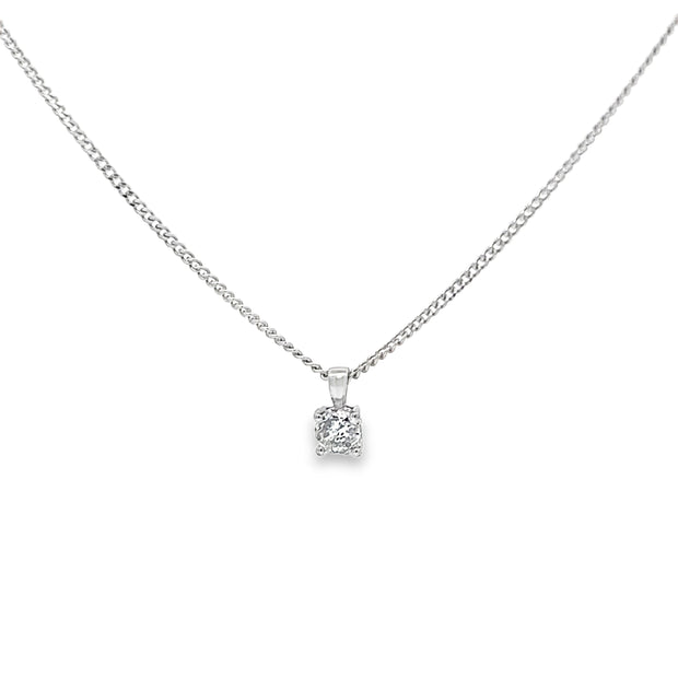 0.53ct Natural Round Brilliant Cut Diamond Necklace Set in 18ct White Gold