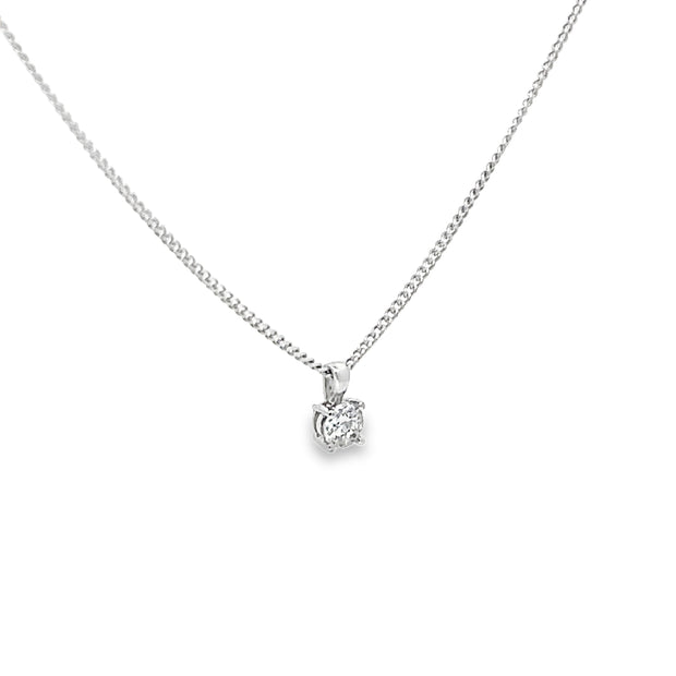 0.53ct Natural Round Brilliant Cut Diamond Necklace Set in 18ct White Gold