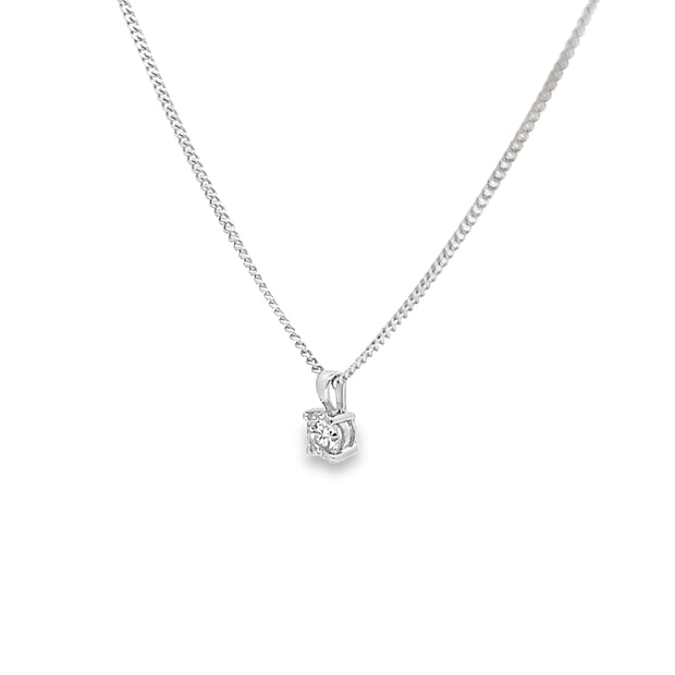 0.53ct Natural Round Brilliant Cut Diamond Necklace Set in 18ct White Gold