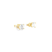 2.18ct Total Lab Grown Diamond Round Brilliant Cut Diamond Studs Set In 18ct Yellow Gold