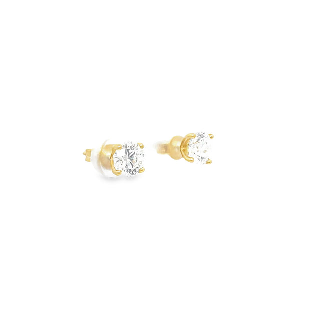 2.18ct Total Lab Grown Diamond Round Brilliant Cut Diamond Studs Set In 18ct Yellow Gold