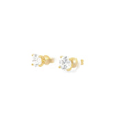 2.18ct Total Lab Grown Diamond Round Brilliant Cut Diamond Studs Set In 18ct Yellow Gold