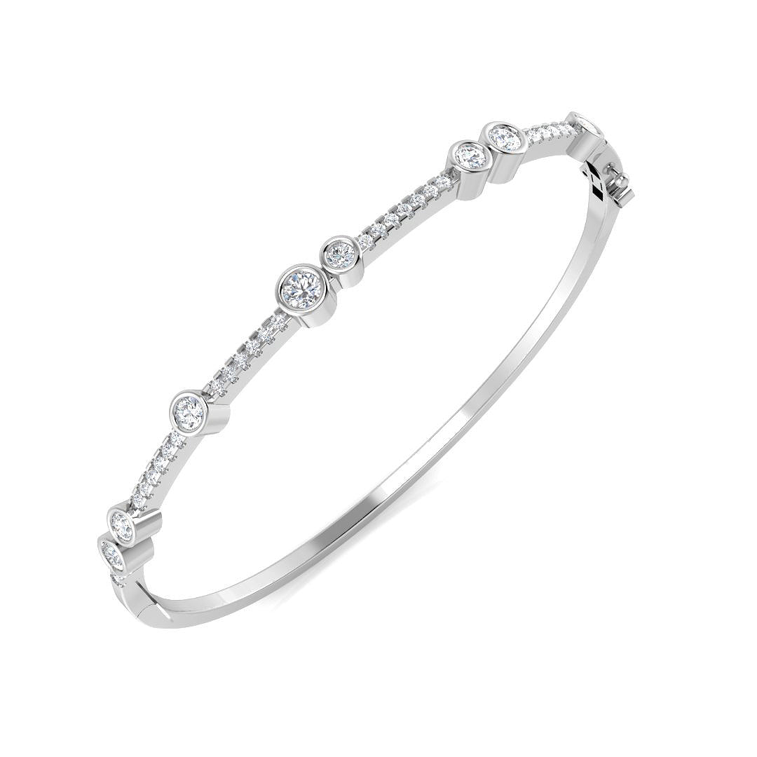 9ct White Gold 1.47ct Laboratory Grown CVD Bangle