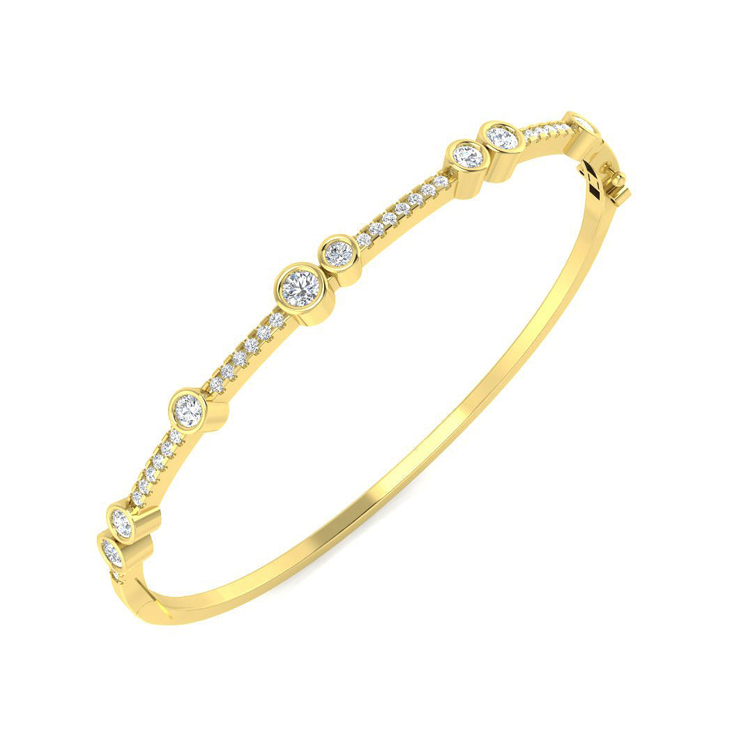 9ct Yellow Gold 1.47ct Laboratory Grown CVD Bangle