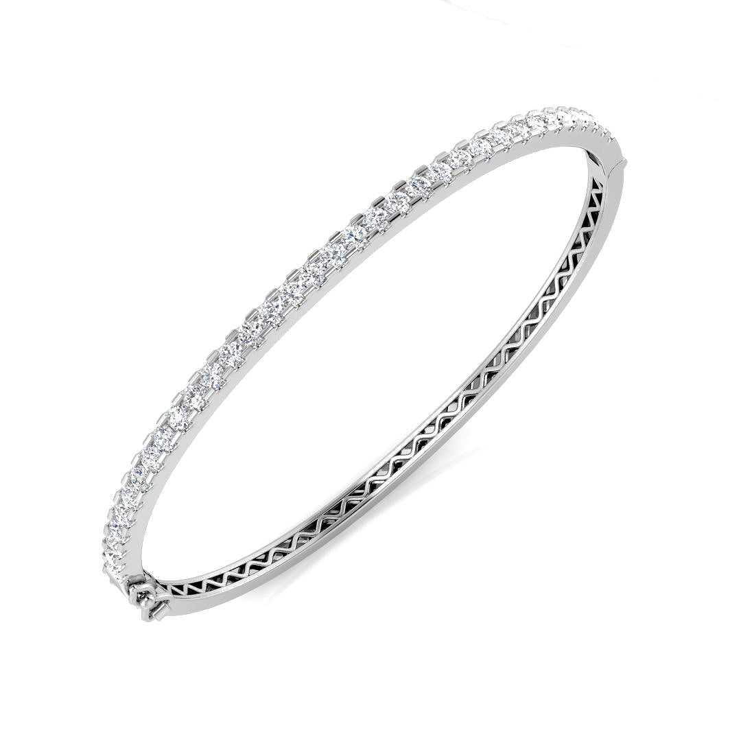 18ct White Gold 1.52ct G SI2 Diamond Bangle