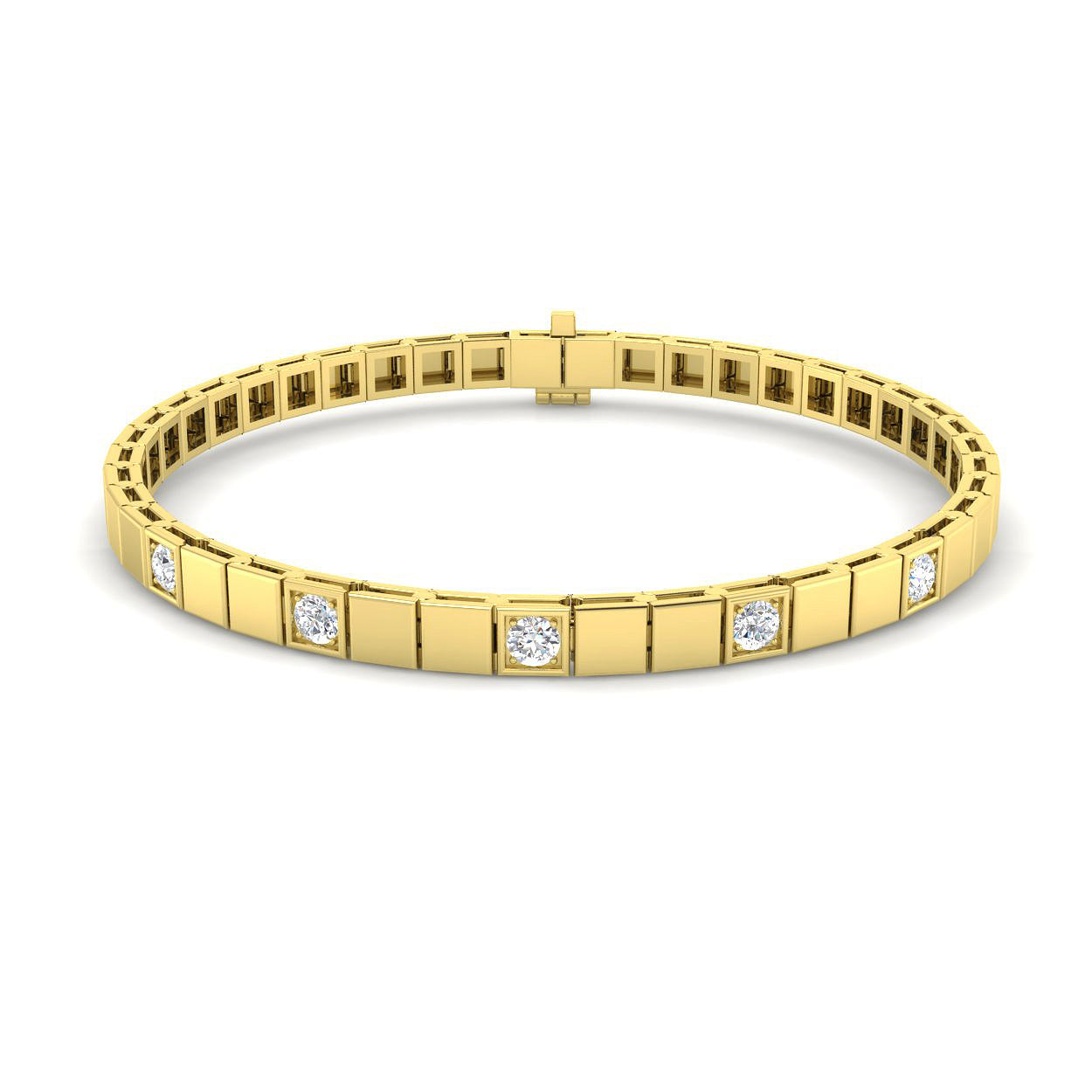 9ct Yellow Gold 0.48ct G SI2 Diamond Bracelet