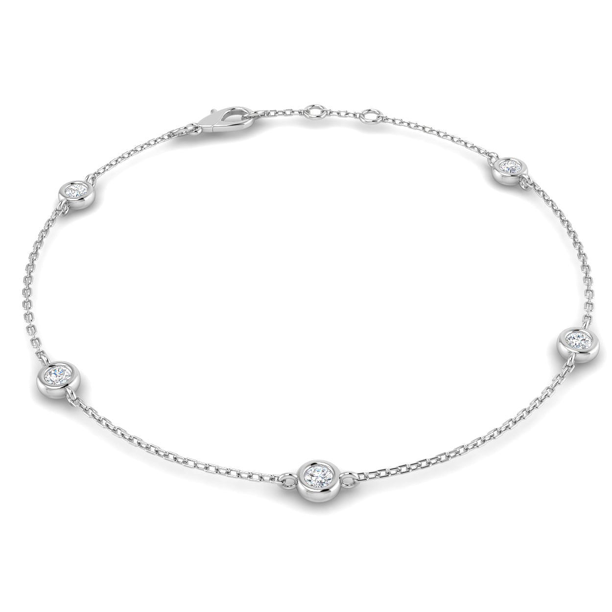 9ct White Gold 0.40ct G SI2 Diamond Bracelet