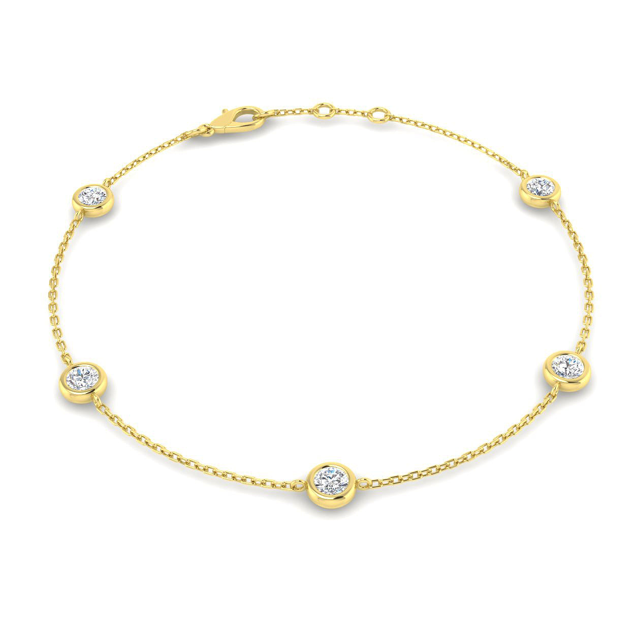 9ct Yellow Gold 0.70ct Laboratory Grown CVD Bracelet