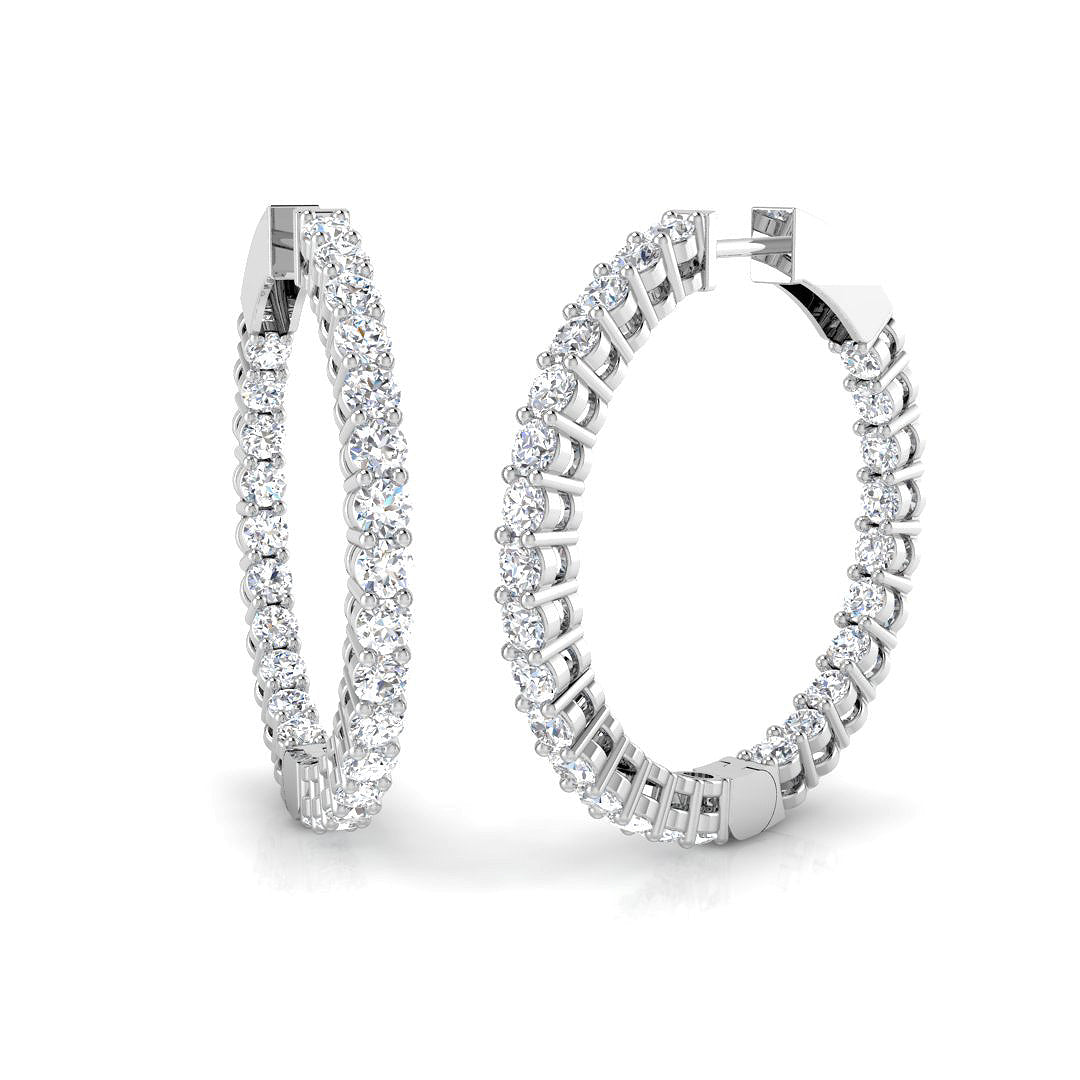 9ct White Gold 3.00ct G SI2 Diamond Earrings