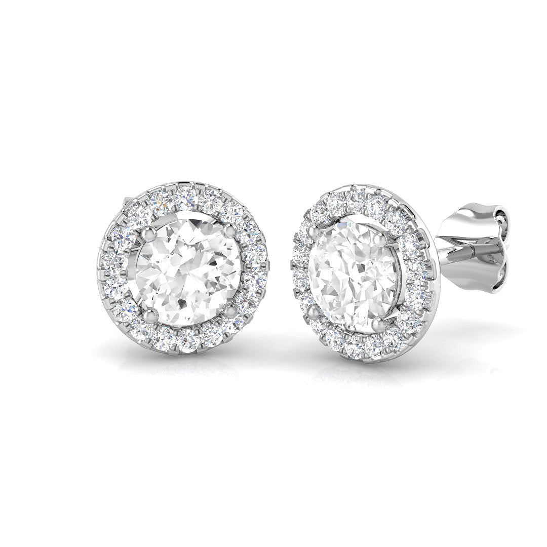 18ct White Gold 1.39ct F VS2 Diamond Earrings