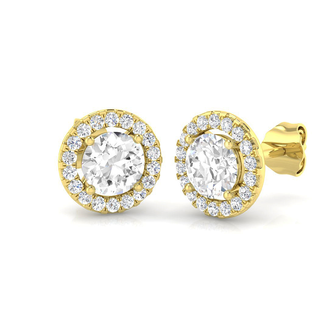 9ct Yellow Gold 1.39ct Laboratory Grown CVD Earrings