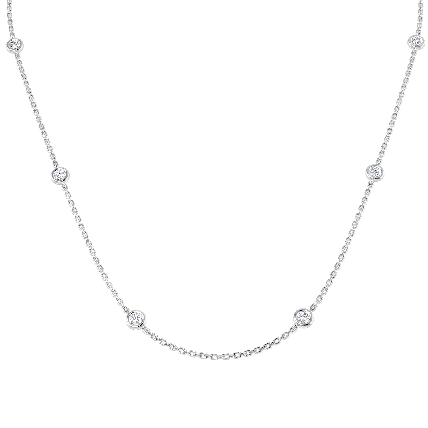9ct White Gold 0.80ct Laboratory Grown CVD Necklace