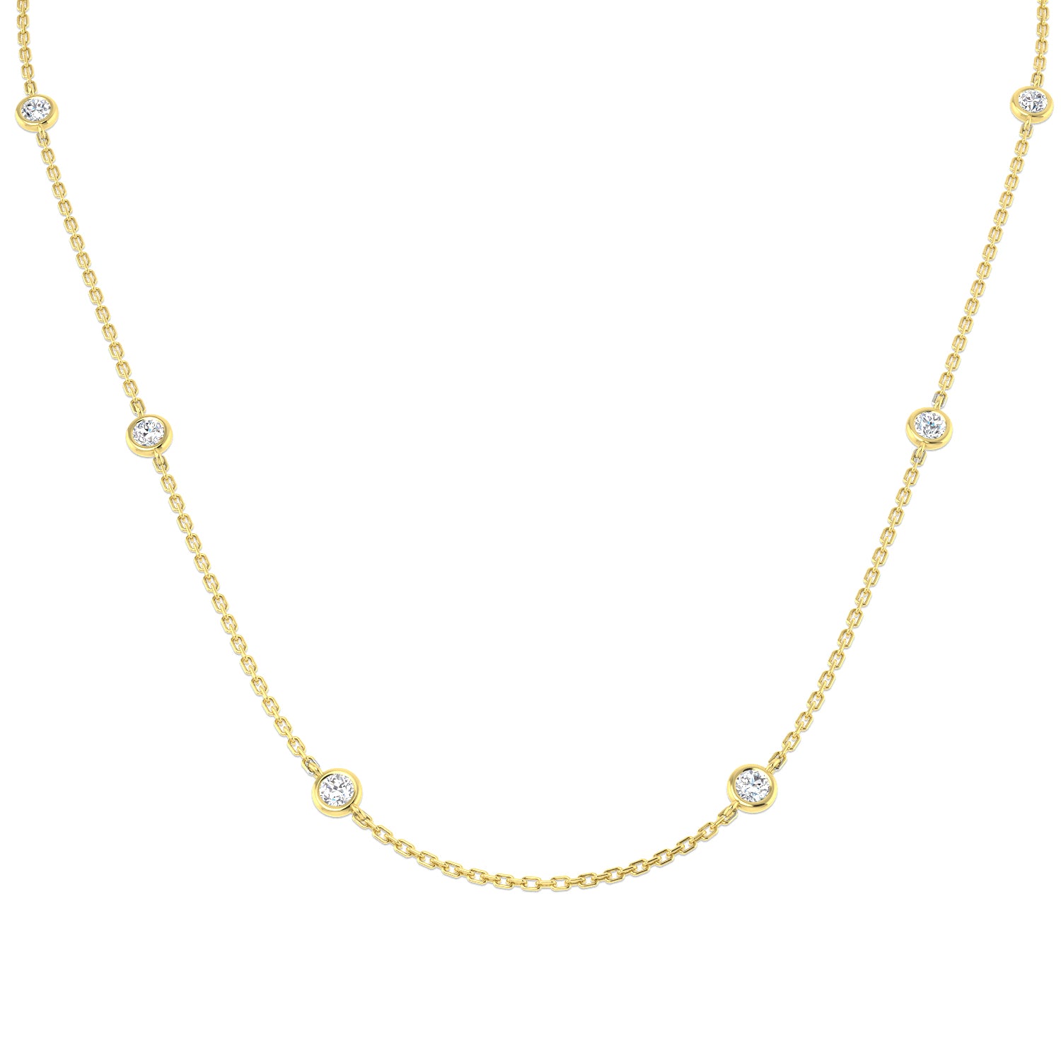 9ct Yellow Gold 0.80ct Laboratory Grown CVD Necklace