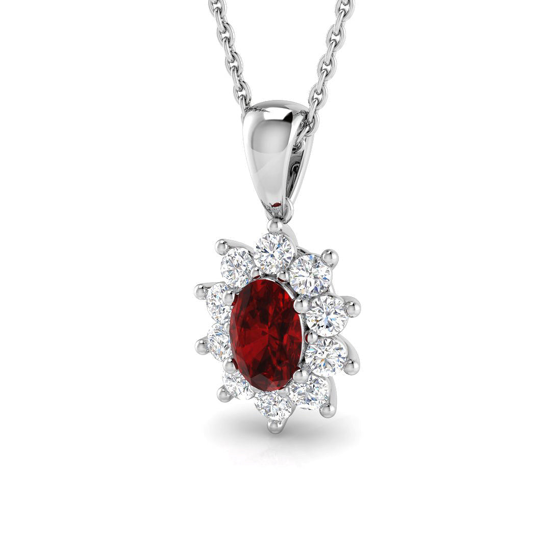 18ct White Gold 1.07ct G SI1 Ruby Pendant