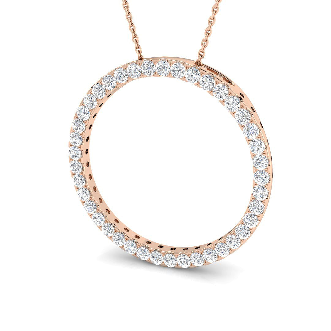 18ct Rose Gold 1.04ct G SI1 Diamond Pendant
