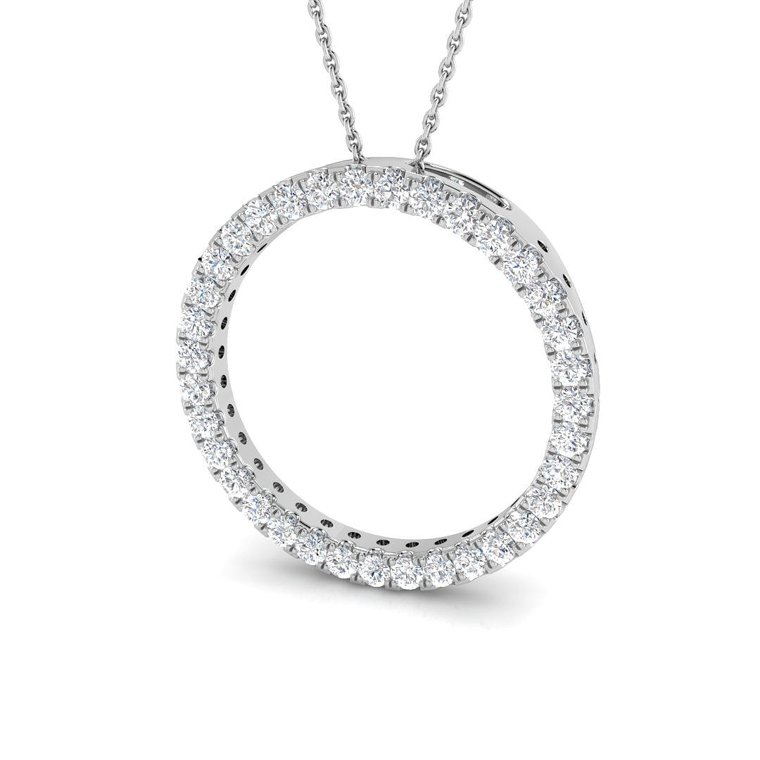 9ct White Gold 0.76ct Laboratory Grown CVD Pendant
