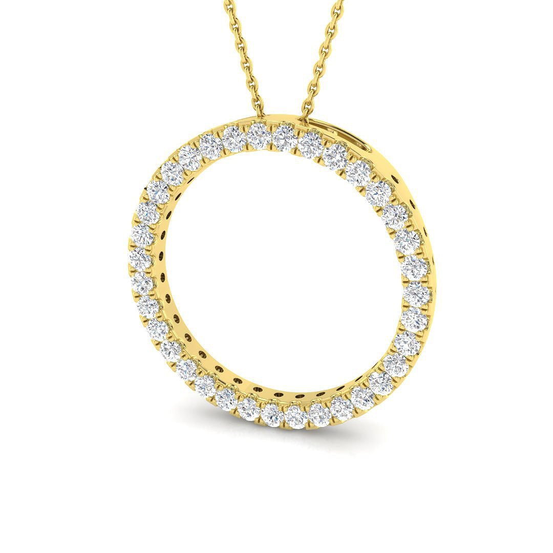 9ct Yellow Gold 0.76ct G I1 Diamond Pendant